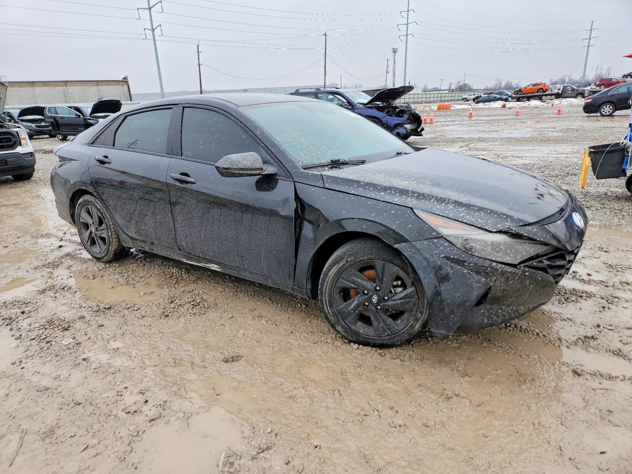 2023 Hyundai Elantra Hybrid 4D Sedan Blue - Фото 4